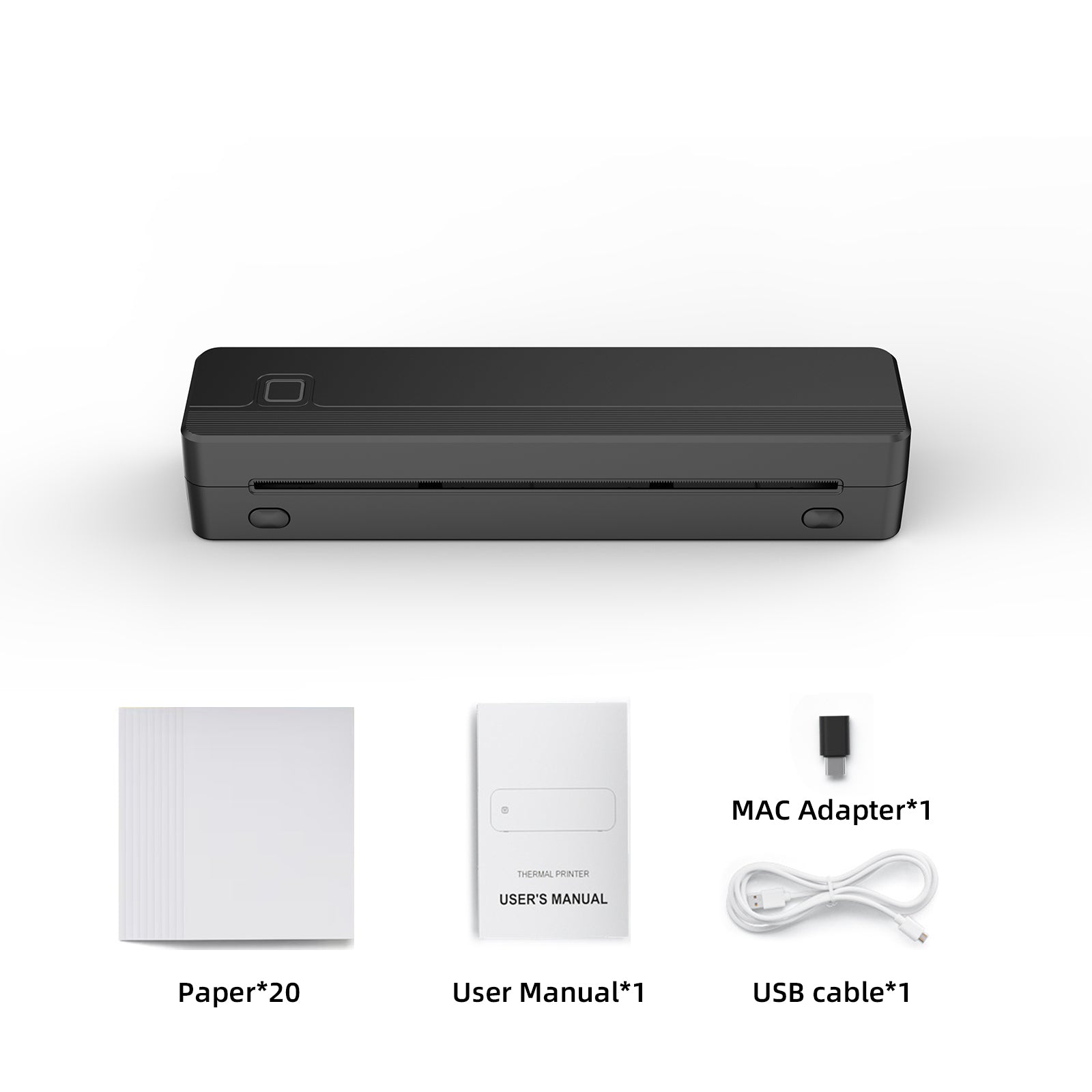 Tattoo template printer, wireless thermal tattoo printer, includes 20 transfer sheets, compatible with Android and iOS phones/tablets and PCs, suitable for tattoo artists and beginners (black).