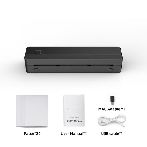 Tattoo template printer, wireless thermal tattoo printer, includes 20 transfer sheets, compatible with Android and iOS phones/tablets and PCs, suitable for tattoo artists and beginners (black).