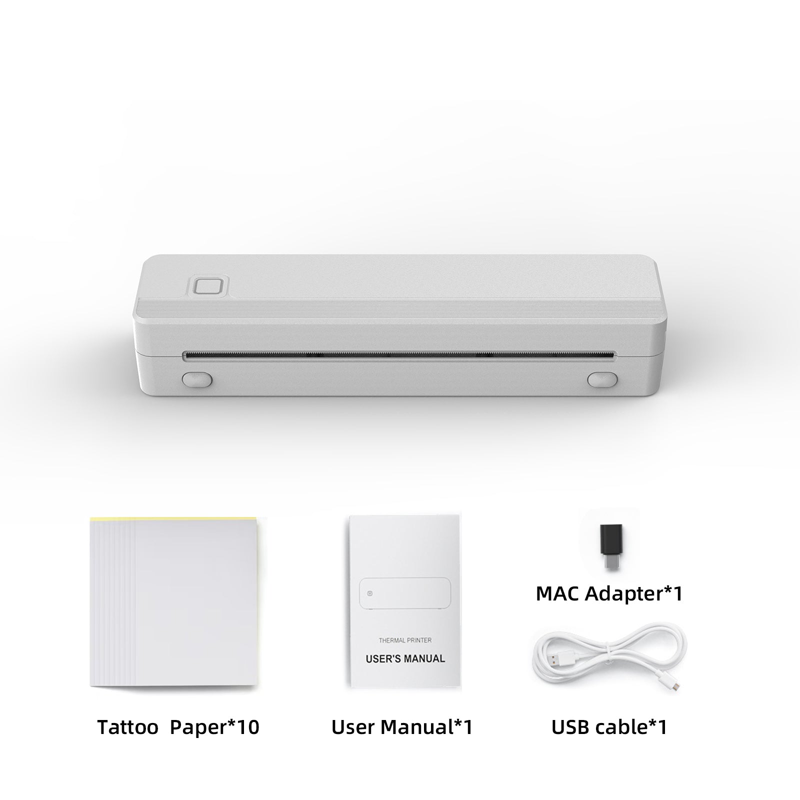 Tattoo template printer, wireless thermal tattoo printer, includes 20 transfer sheets, compatible with Android and iOS phones/tablets and PCs, suitable for tattoo artists and beginners (black).